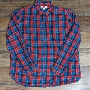 Best Made Co. Linen Blend Check Pattern Shirt Size XL in Red/Blue